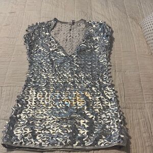 Silver Textured Women's dress super fun